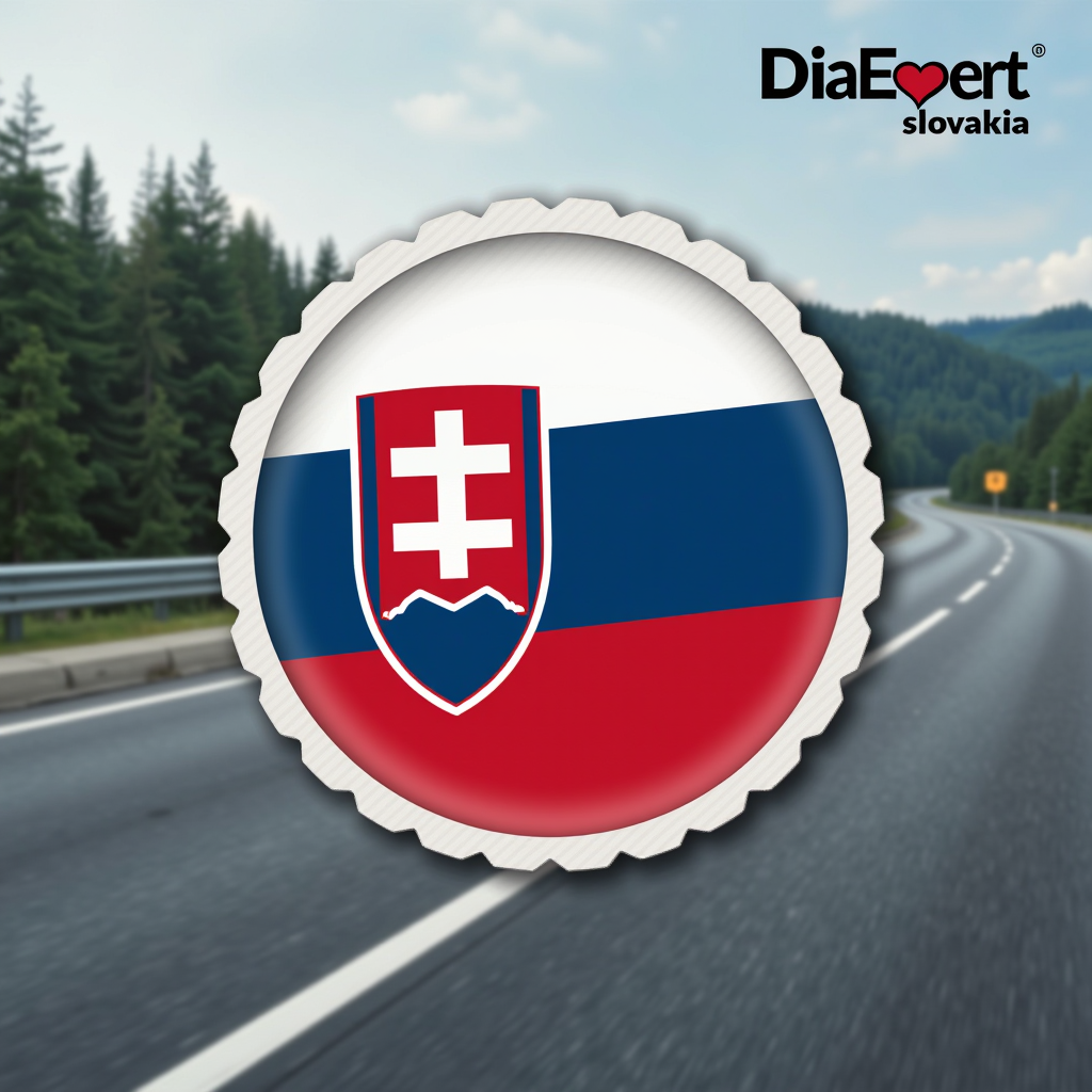 Slovakia Toll Road - DiaExpert Slovakia logo with road and toll sticker symbol