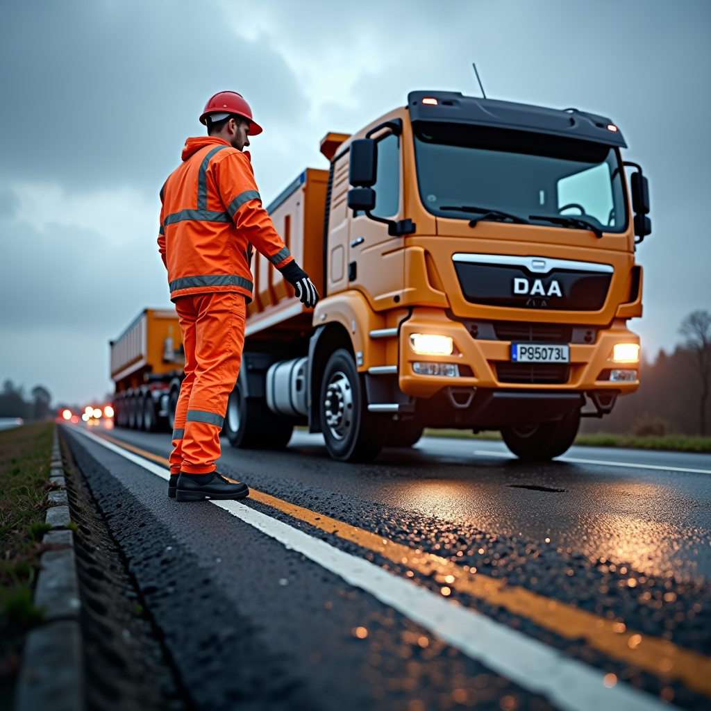 Profesionálny tým DiaExpert Slovakia pri práci na údržbe diaľnice, moderné vybavenie a bezpečnostné prvky